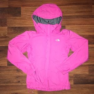 Pink North Face rain jacket